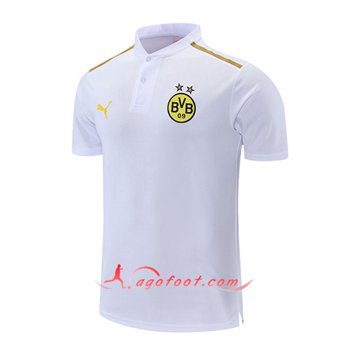 Polo Foot Dortmund BVB Blanc/Jaune 2021/2022