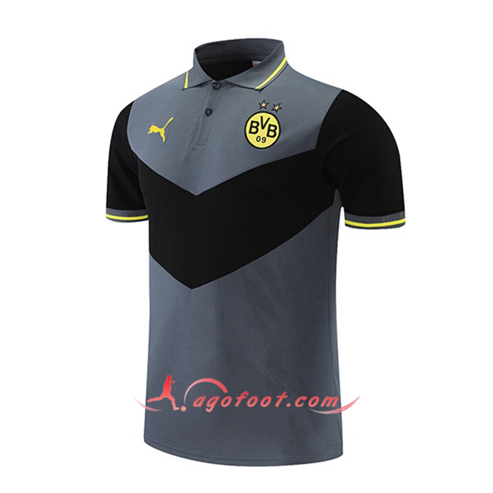 Polo Foot Dortmund BVB Noir/Gris 2021/2022