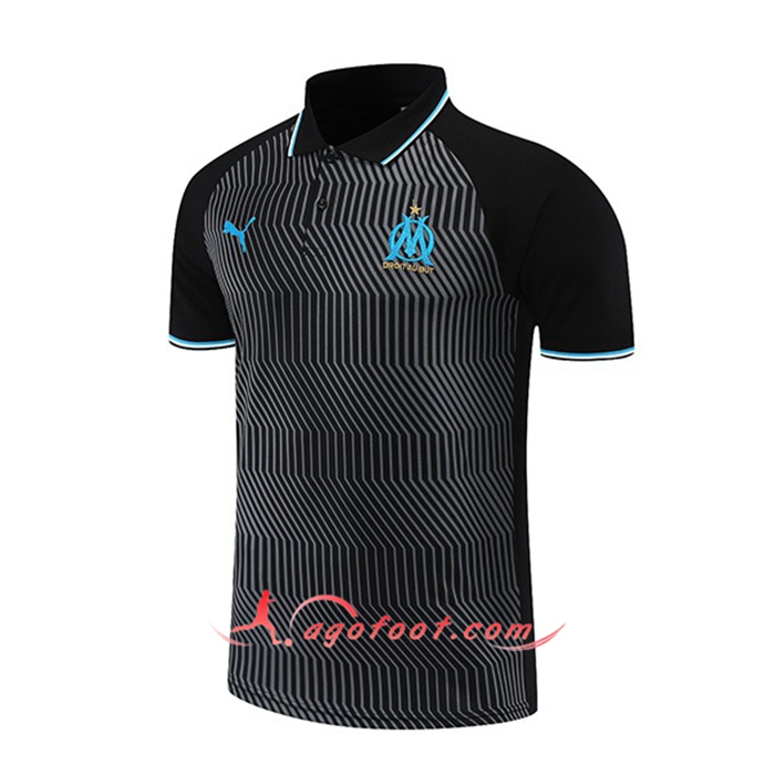 Polo Foot Marseille OM Gris/Noir 2021/2022