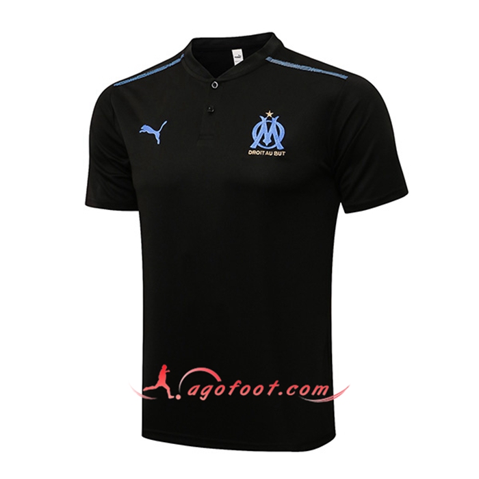 Polo Foot Marseille OM Noir/Bleu 2021/2022 -01