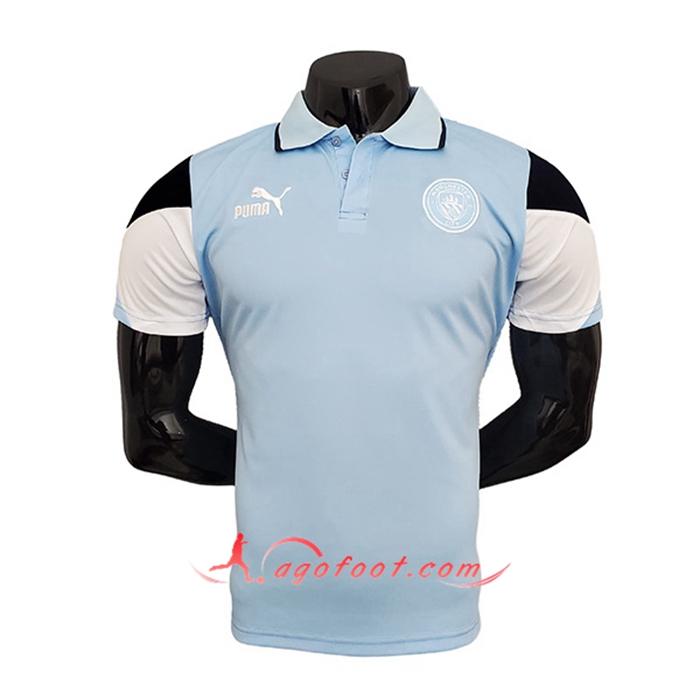 Polo Foot Manchester City Bleu/Noir/Blanc 2021/2022