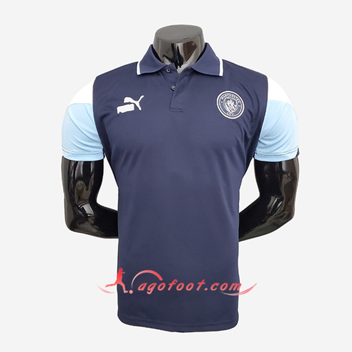 Polo Foot Manchester City Bleu Marin/Bleu/Blanc 2021/2022