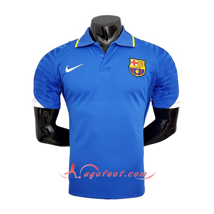 Polo Foot FC Barcelone Blanc/Bleu 2021/2022