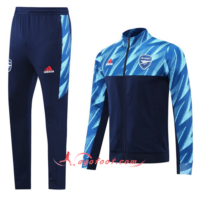 Ensemble Survetement de Foot - Veste FC Arsenal Bleu Marin/Bleu 2021/2022