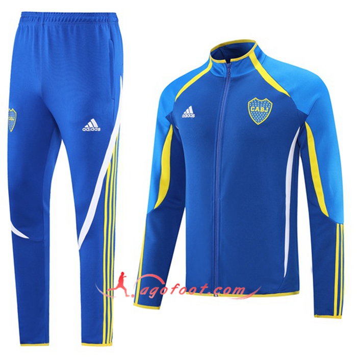 Ensemble Survetement de Foot - Veste Boca Juniors Bleu/Jaune 2021/2022