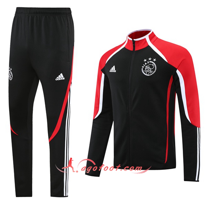 Ensemble Survetement de Foot - Veste AFC Ajax Rouge/Noir 2021/2022