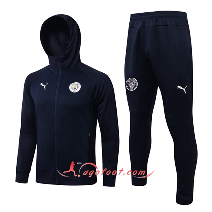 Ensemble Veste A Capuche Survetement - Veste Manchester United Bleu Marin 2021/2022