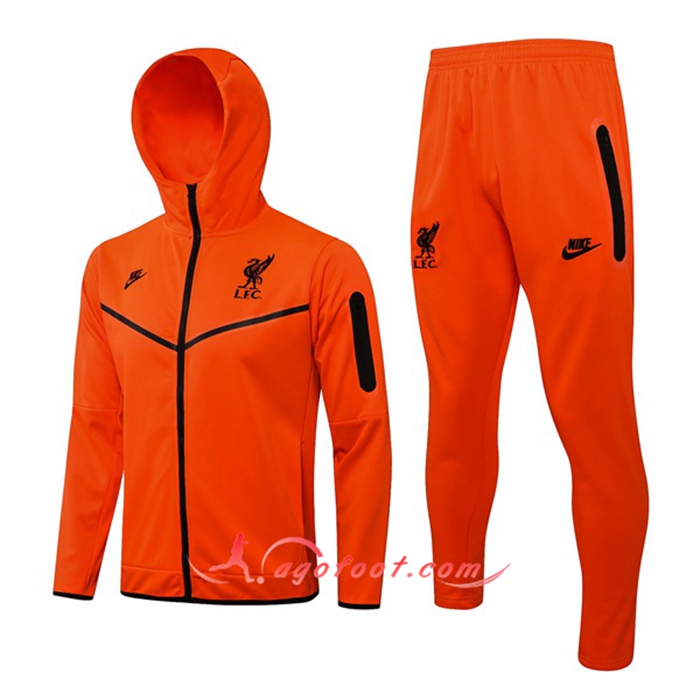 Ensemble Veste A Capuche Survetement - Veste FC Liverpool Rouge 2021/2022