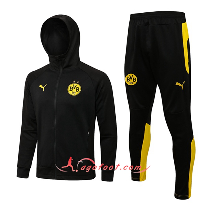Ensemble Veste A Capuche Survetement - Veste Dortmund BVB Noir 2021/2022