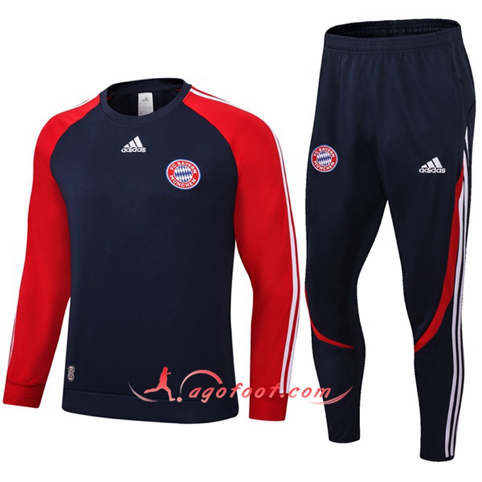Ensemble Survetement de Foot Bayern Munich Enfant Noir/Rouge 2021/2022