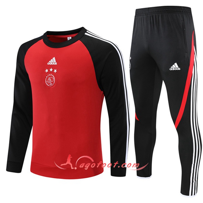 Ensemble Survetement de Foot AFC Ajax Enfant Rouge/Noir 2021/2022