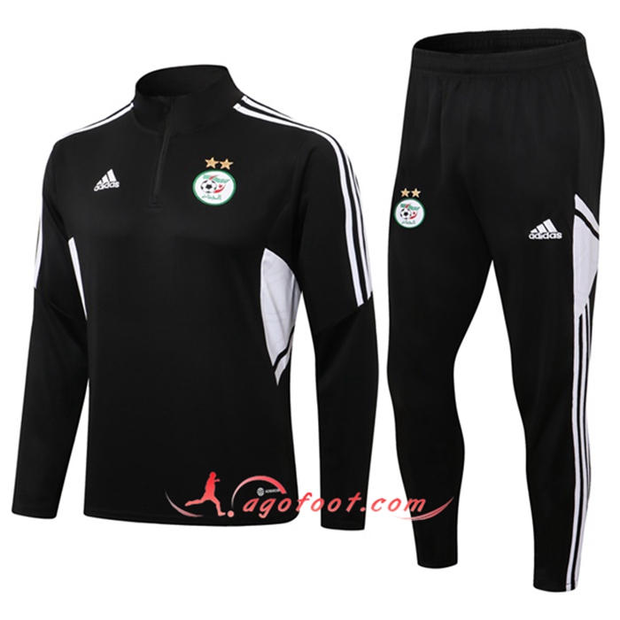 Ensemble Survetement de Foot Argelia Enfant Noir/Blanc 2021/2022