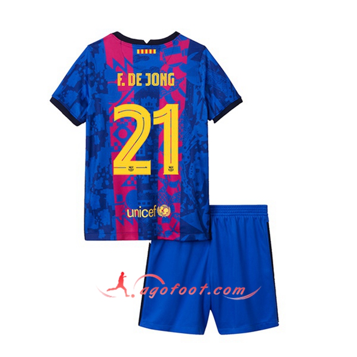 Maillot de Foot FC Barcelone (F.DE JONG 21) Enfant Third 2021/2022