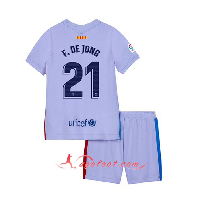 Maillot de Foot FC Barcelone (F.DE JONG 21) Enfant Exterieur 2021/2022