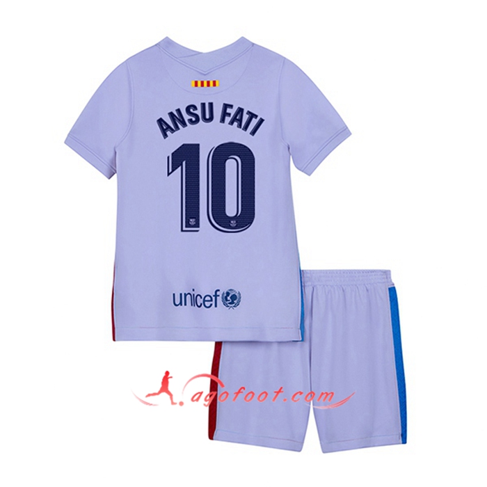 Maillot de Foot FC Barcelone (Ansu Fati 10) Enfant Exterieur 2021/2022