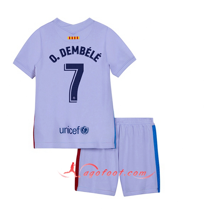 Maillot de Foot FC Barcelone (Ousmane Dembele 7) Enfant Exterieur 2021/2022