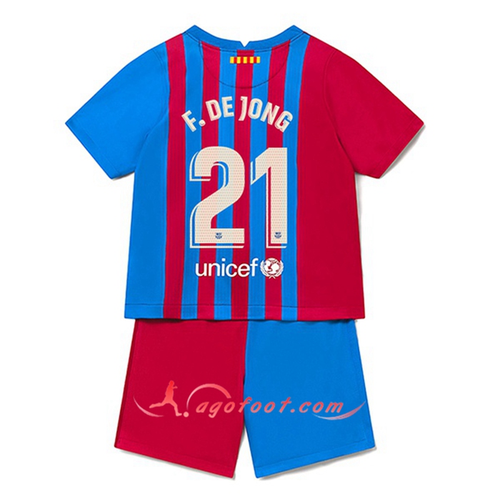 Maillot de Foot FC Barcelone (F.DE JONG 21) Enfant Domicile 2021/2022