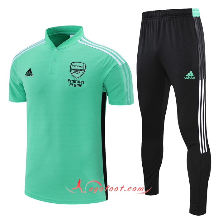Ensemble Polo FC Arsenal + Pantalon Vert/Noir 2021/2022