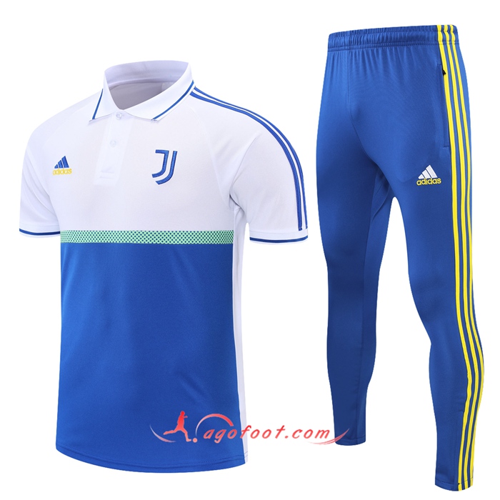 Ensemble Polo Juventus + Pantalon Blanc/Bleu 2021/2022