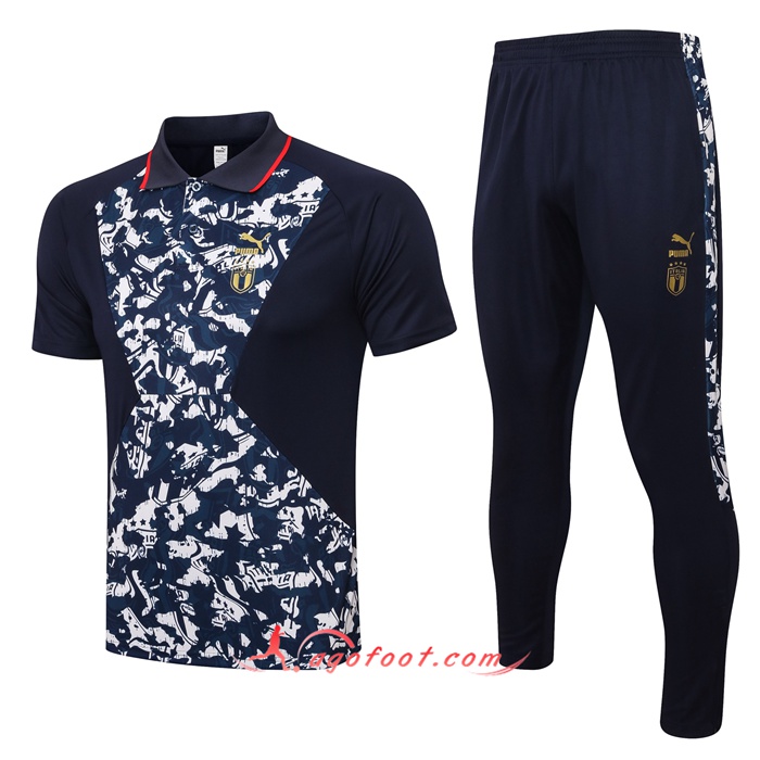 Ensemble Polo Italie + Pantalon Blanc/Noir 2021/2022