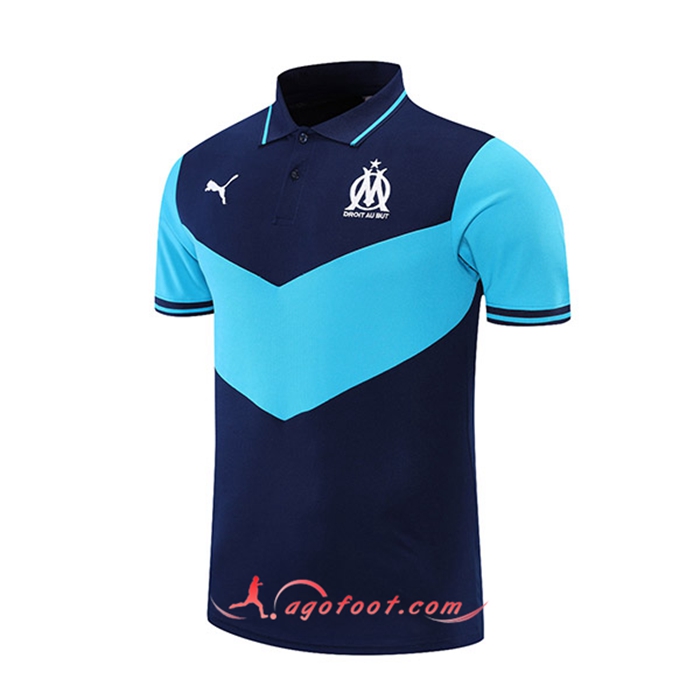 Polo Foot Marseille OM Bleu Marin/Bleu 2021/2022