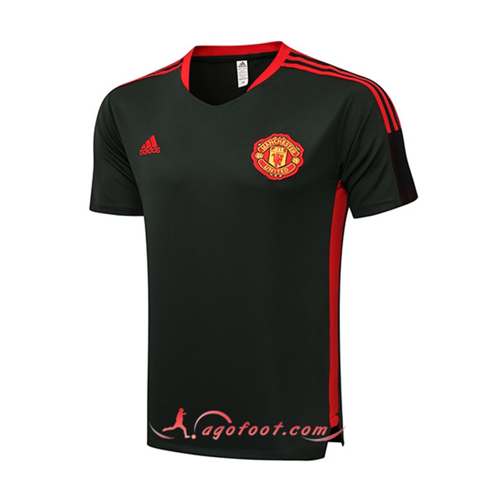Polo Foot Manchester United Noir/Rouge 2021/2022