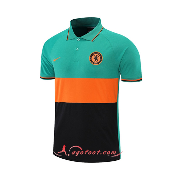 Polo Foot FC Chelsea Noir/Vert/Orange 2021/2022