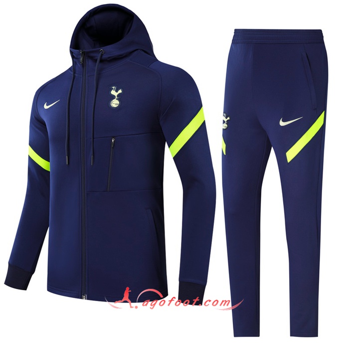Ensemble Veste A Capuche Survetement Tottenham Hotspur Enfant Bleu Marin 2021/2022