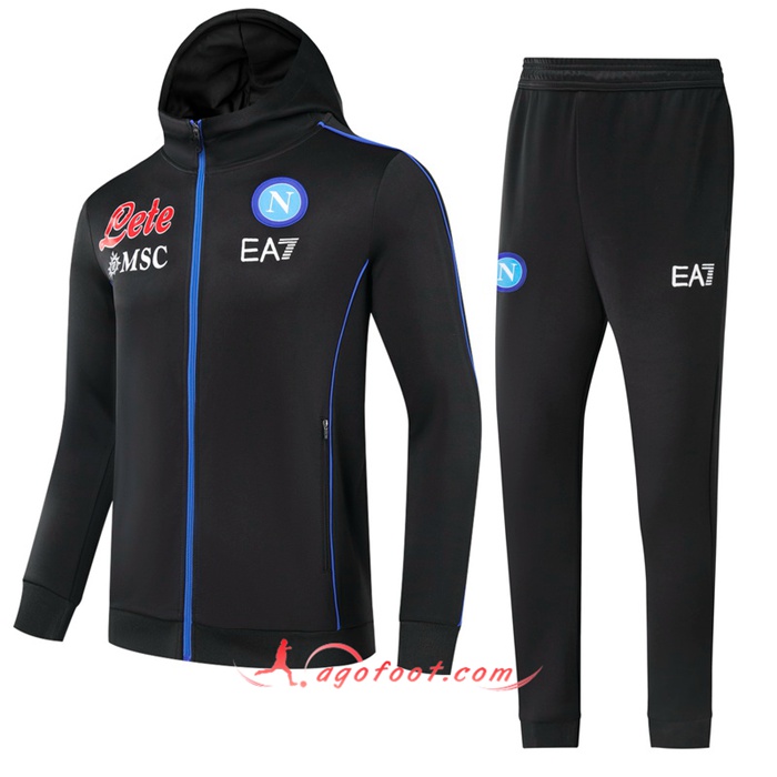 Ensemble Veste A Capuche Survetement SSC Naples Enfant Noir 2021/2022