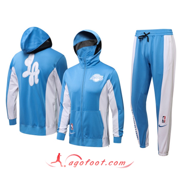 Ensemble Survetement de Foot Los Angeles Lakers Bleu 2022