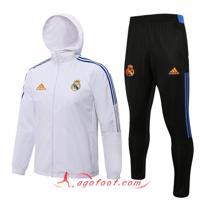 Ensemble Survetement Coupe-Vent Real Madrid Blanc 2022/2023