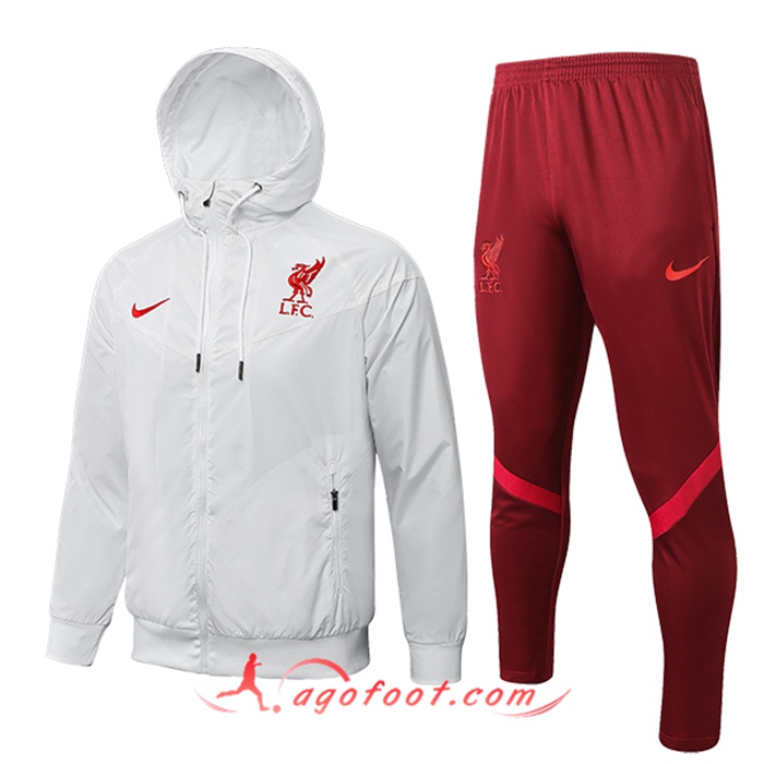 Ensemble Survetement Coupe-Vent FC Liverpool Blanc 2022/2023