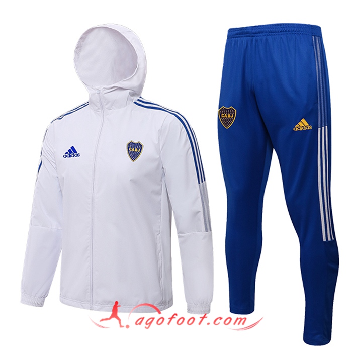 Ensemble Survetement Coupe-Vent Boca Juniors Blanc 2022/2023
