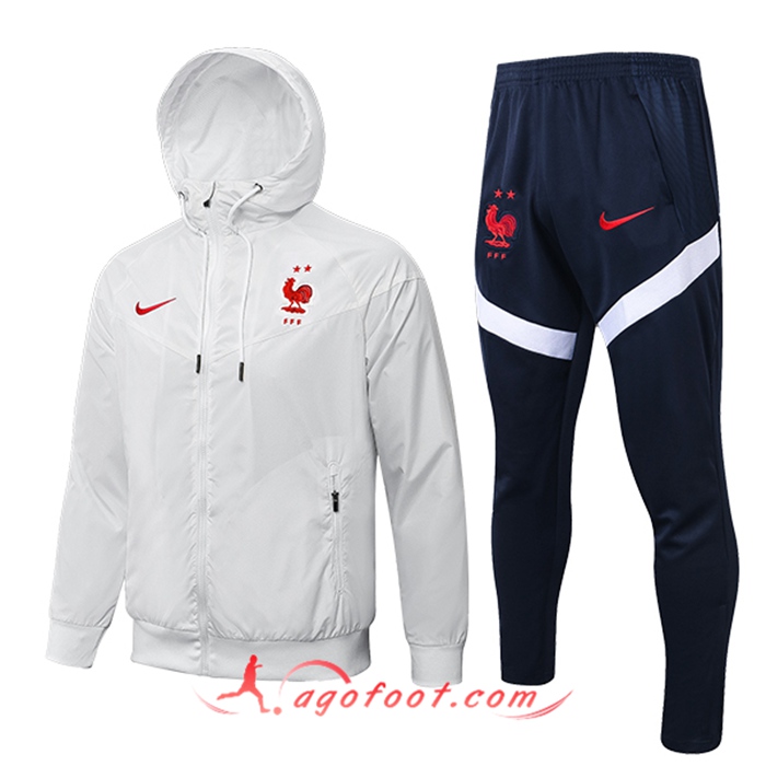 Ensemble Survetement Coupe-Vent France Blanc 2022/2023