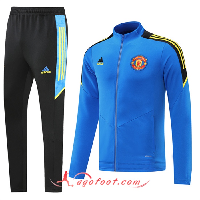 Ensemble Veste Survetement de Foot Manchester United Bleu 2022/2023