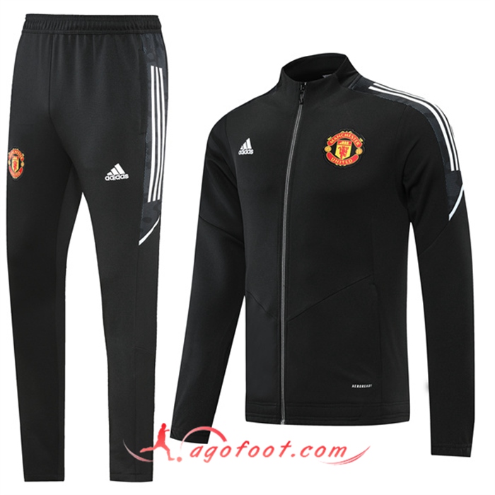 Ensemble Veste Survetement de Foot Manchester United Noir 2022/2023