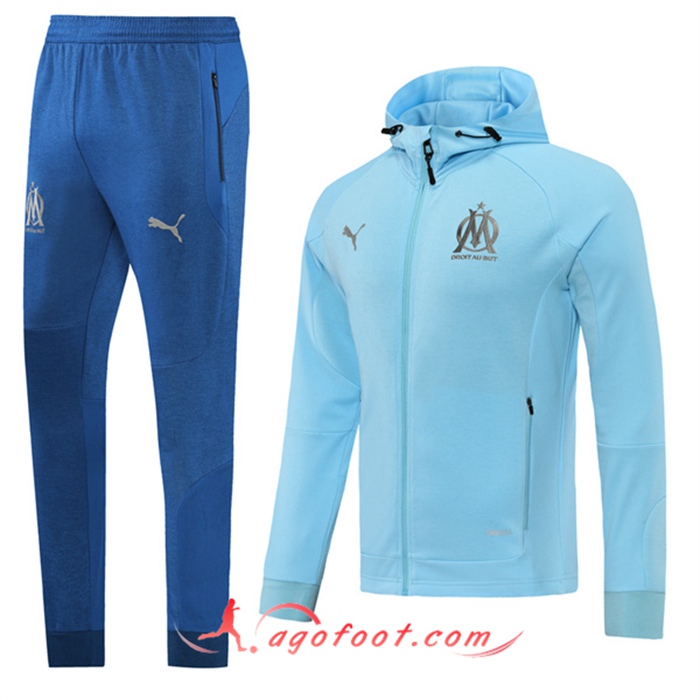 Ensemble Survetement Veste A Capuche Marseille OM Bleu 2022/2023