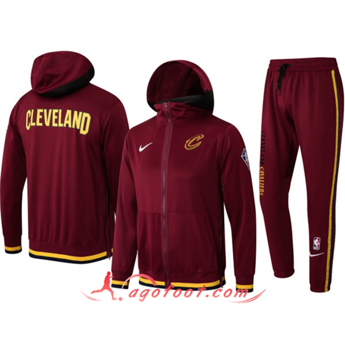 Ensemble Survetement de Foot Cleveland Cavaliers Rouge 2022