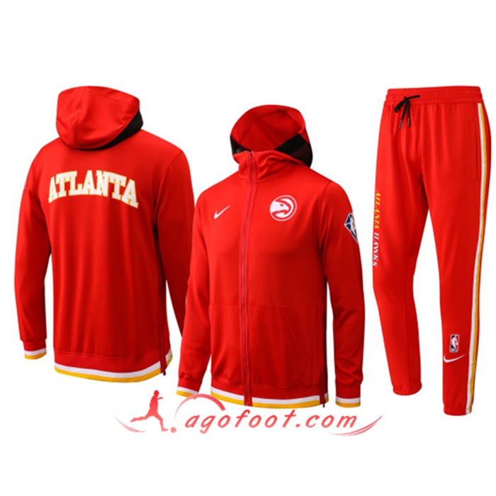 Ensemble Survetement de Foot Atlanta Hawks Rouge 2022