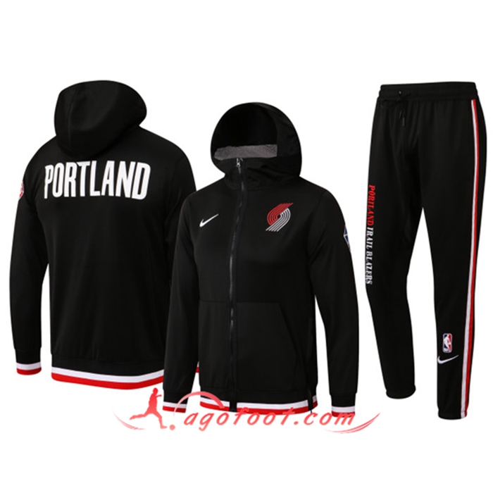 Ensemble Survetement de Foot Portland Trail Blazers Noir 2022