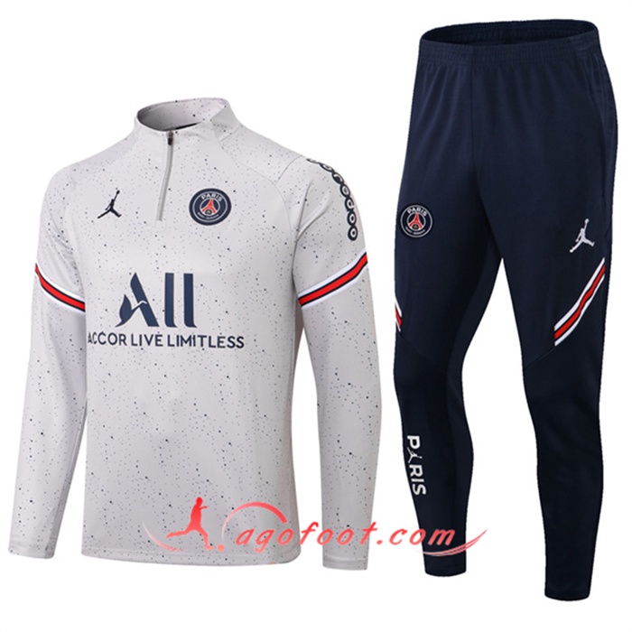 Ensemble Survetement de Foot Jordan PSG Gris 2022/2023