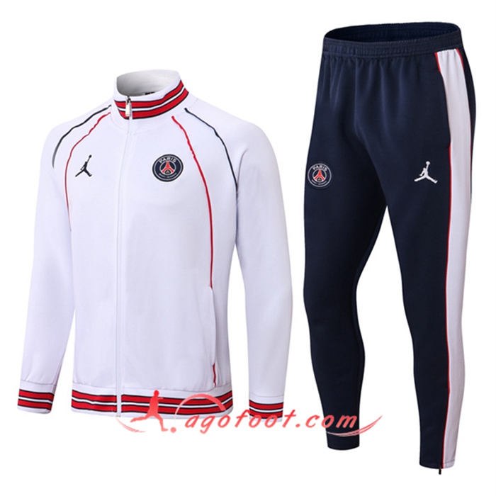 Ensemble Survetement de Foot - Chaqueta Jordan PSG Blanc 2022/2023