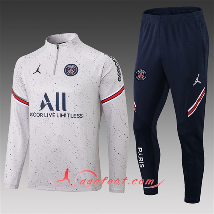 Ensemble Survetement de Foot Jordan PSG Enfant Gris 2022/2023