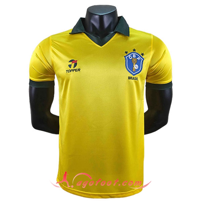 Maillot de Foot Bresil Retro Domicile Coupe du monde 1986