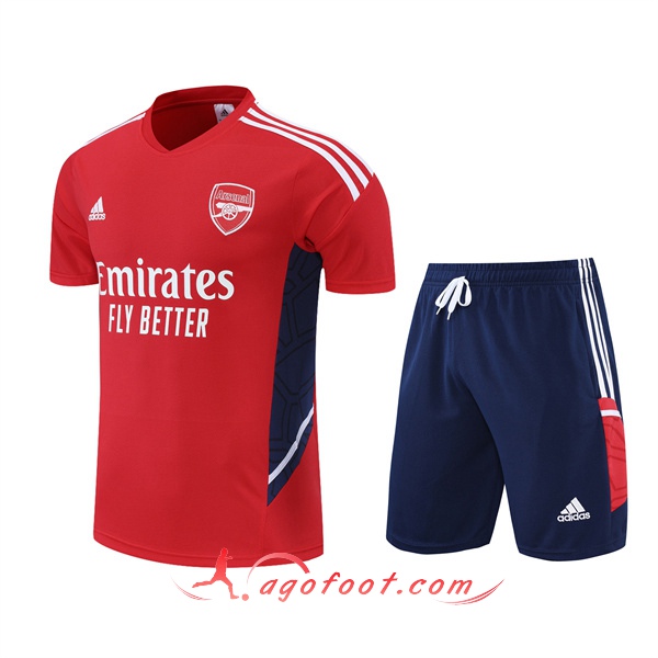 Ensemble Training T-Shirts +Shorts Arsenal Rouge 2022/2023