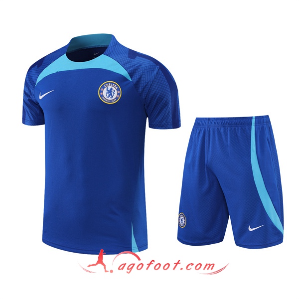 Ensemble Training T-Shirts +Shorts FC Chelsea Bleu 2022/2023