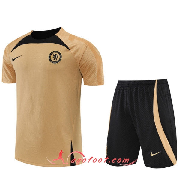 Ensemble Training T-Shirts +Shorts FC Chelsea Jaune 2022/2023