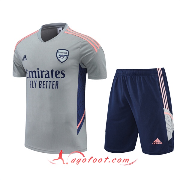Ensemble Training T-Shirts +Shorts Arsenal Gris 2022/2023
