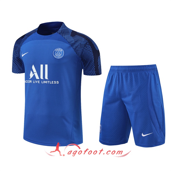 Ensemble Training T-Shirts +Shorts PSG Bleu 2022/2023