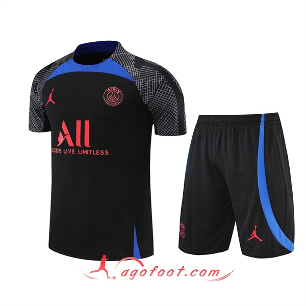 Ensemble Training T-Shirts +Shorts Jordan PSG Noir 2022/2023